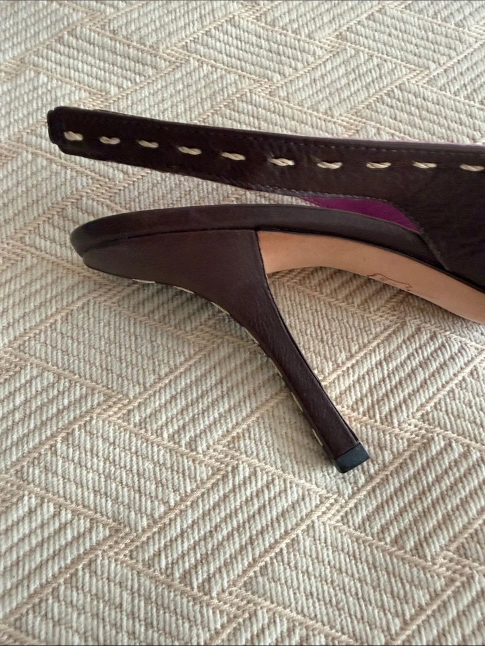 BCBGMaxAzria Lavender and Brown butter leather & suede pump Gorgeous!!